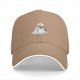 Black baseball cap with a melting snowman graphic for winter style