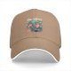 Black Baseball Cap with Psychedelic Ice Cream Monster Graphic Print