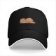 Black Baseball Cap With Sleeping Brown Animal Graphic