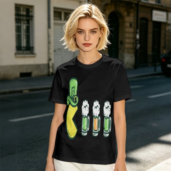 St. Patrick's Day Beer and Leprechaun Hat Graphic T-Shirt