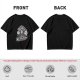 Olive green graphic t-shirt with horror ice cream themed print