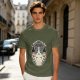 Olive T-shirt with I Don't Care Cat Graphic Print