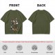 Olive T-Shirt With Cat Loaf Breeds Graphic Print