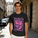 Olive T-shirt with playful bear-fruit graphic print