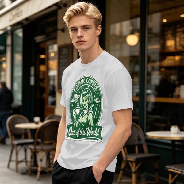 Cosmic Coffee Out of this World Alien T-Shirt