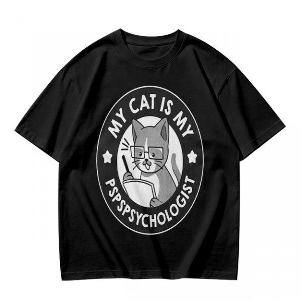 My Cat Is My Pspsychologist Funny Graphic T-Shirt