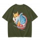 Olive T-shirt with Shiba Inu in Ramen Cup Graphic