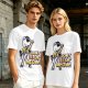 Olive graphic t-shirt with cat Freddie Mercury 'Don't Stop Meow' print