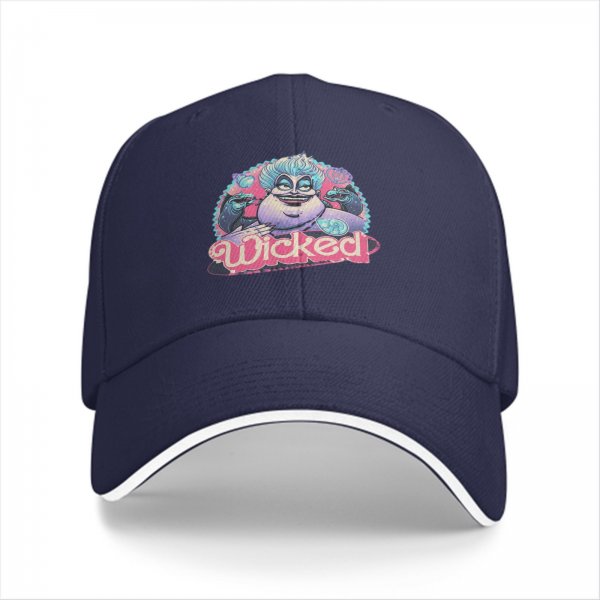 Black Baseball Cap With Ursula Wicked Villain Graphic