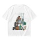 Olive T-Shirt Featuring 'king Club' and Animated Characters Print