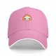 Black baseball cap with cute cartoon flame character design