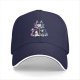 Black baseball cap with glitch-style Maleficent graphic print
