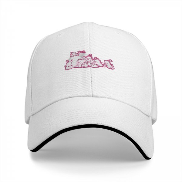 Black Baseball Cap With Pink Whimsical Graphic Design