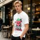 Olive graphic t-shirt with crying strawberry and 'berry stressed' text