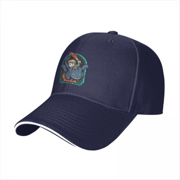 Black Baseball Cap with How to Train Your Dragon Toothless and Hiccup Print