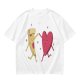 Olive T-Shirt with Dancing Pizza Slice and Heart Graphic