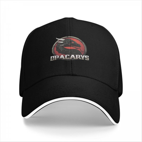 Black baseball cap with Dracarys dragon logo design