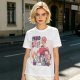 Olive T-Shirt with Friendship Themed Cartoon Crew Print