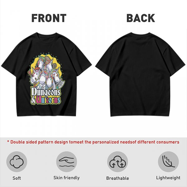 Dungeons and Unicorns Themed Graphic T-Shirt