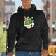 Black Hoodie With Super Mario Themed Ramen Print
