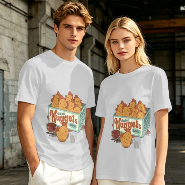 Olive T-Shirt With Cartoon Chicken Nuggets Box Print
