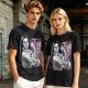 Olive T-shirt with vintage woman flexing arm graphic print