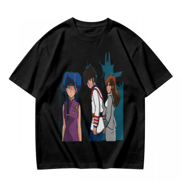 Anime Character Graphic Olive Green T-Shirt