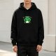 Black hoodie with a cartoon frog flipping off graphic