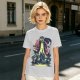 Olive Graphic Tee With Retro Sci-Fi Character Art Print
