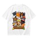 Olive T-Shirt With Cute Sushi Cat Stack Graphic Print