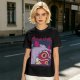 Olive T-shirt with Princess Mononoke Mask Graphic Print