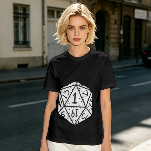 Olive T-Shirt With D20 Nat 1 Critical Fail Print