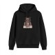 Black graphic hoodie with grumpy bear holding coffee and 'NOPE' text