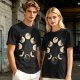 Olive T-Shirt With Cat Phases Moon Cycle Graphic Print