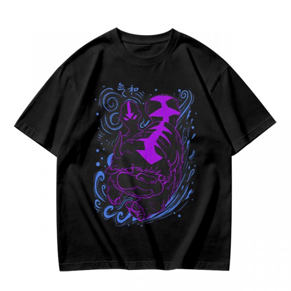 Olive Green T-Shirt With Neon Purple Avatar The Last Airbender Art Print