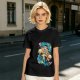 Olive anime graphic t-shirt with vibrant fantasy character art