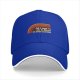 Black baseball cap with retro rainbow and 'All I want to do is illegal in this cosmos' text