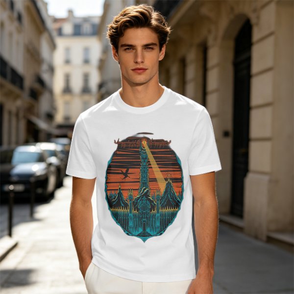 Lord of the Rings Dark Tower Graphic Olive T-Shirt