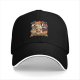 Black Baseball Cap With Cute Stacked Kittens Graphic