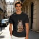 Olive t-shirt with cute Baphomet coffee magic print