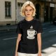 Olive Green T-Shirt With Cute Smiling Steaming Coffee Cup Print