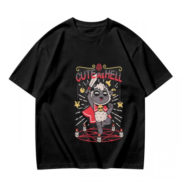 Olive Graphic T-Shirt With Cute As Hell Cult Lamb Print