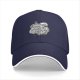 Black Baseball Cap With White Swirling Dragon Artwork