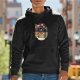 Black Hoodie With Monster Ramen Bowl Graphic Print