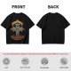 Olive graphic t-shirt with swords n sorcery appetite for sacrifice cross design
