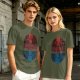 Schrödinger Things Cat Graphic Olive T-Shirt