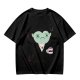 Olive T-Shirt With Tired Vampire Holding Bat Mug Graphic