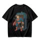 Olive T-shirt with Superman emerging from TARDIS police box graphic