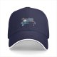 Black baseball cap with sleepy penguin low battery graphic