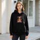 Black hoodie with 'Leftovers Are For Quitters' cat graphic